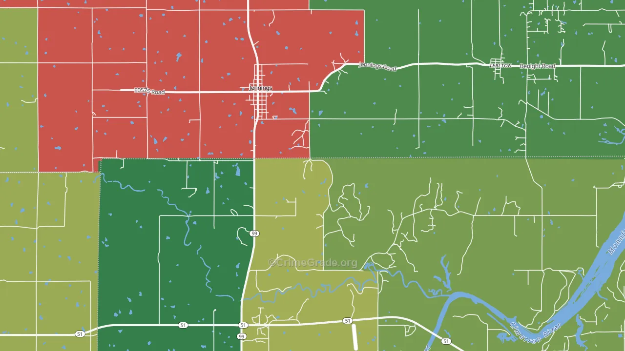 74038, OK Map of Theft Rates
