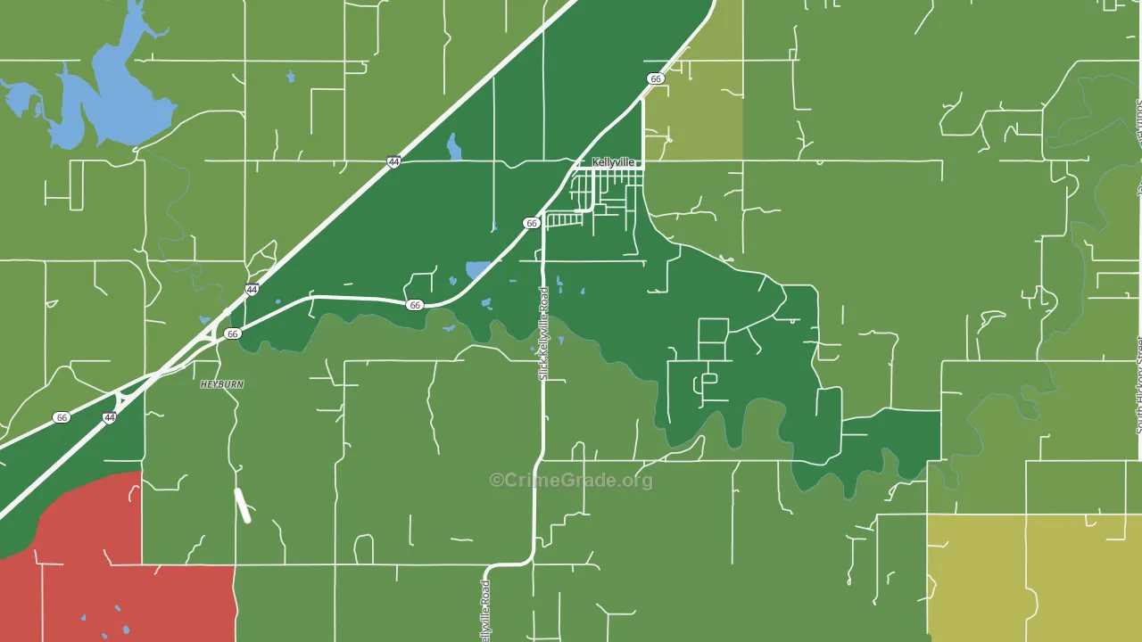 74039, OK Map of Theft Rates