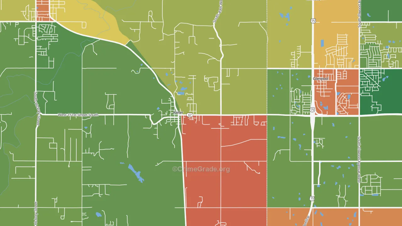 74041, OK Map of Theft Rates
