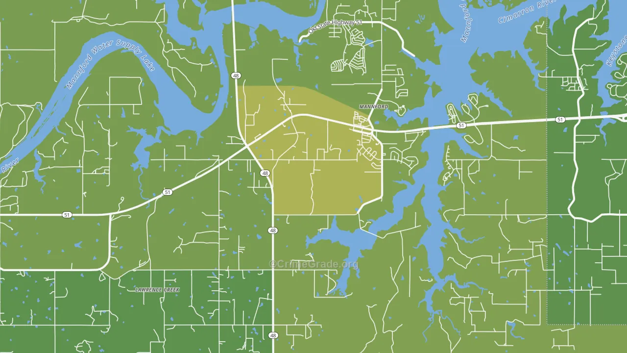 74044, OK Map of Theft Rates