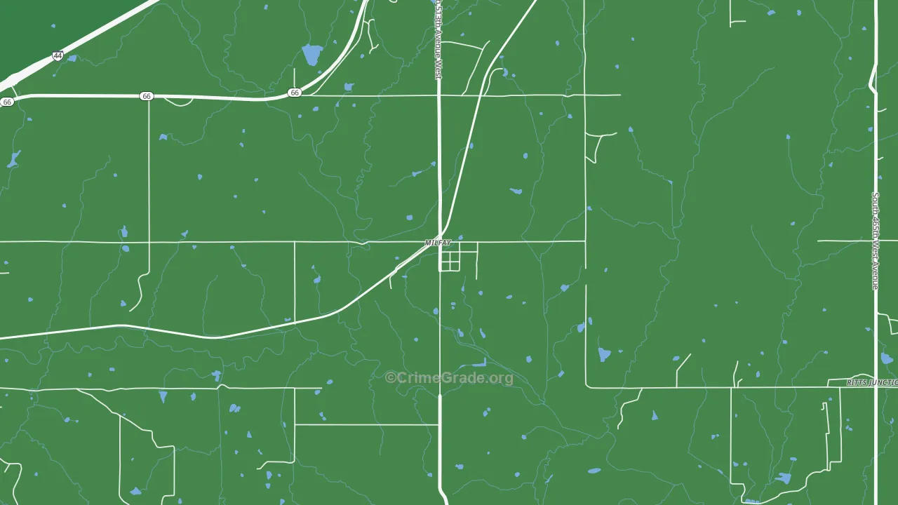 74046, OK Map of Theft Rates