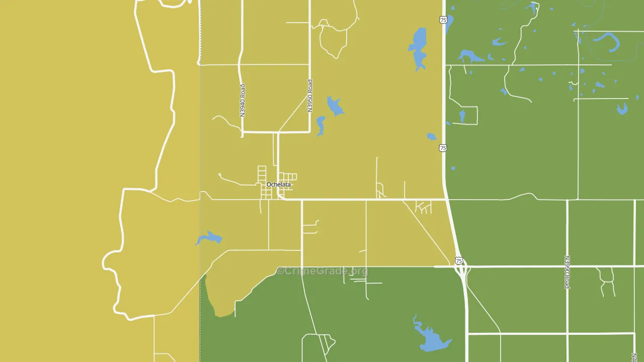 74051, OK Map of Theft Rates