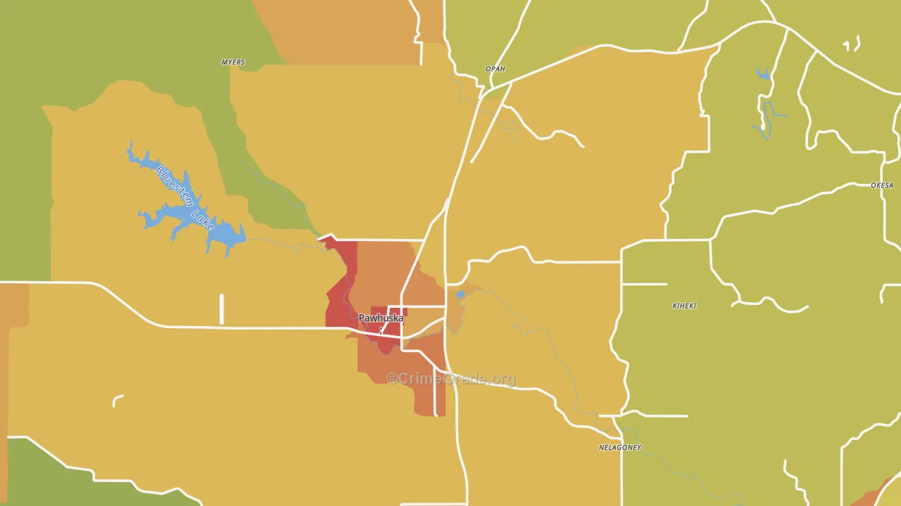 74056, OK Map of Theft Rates