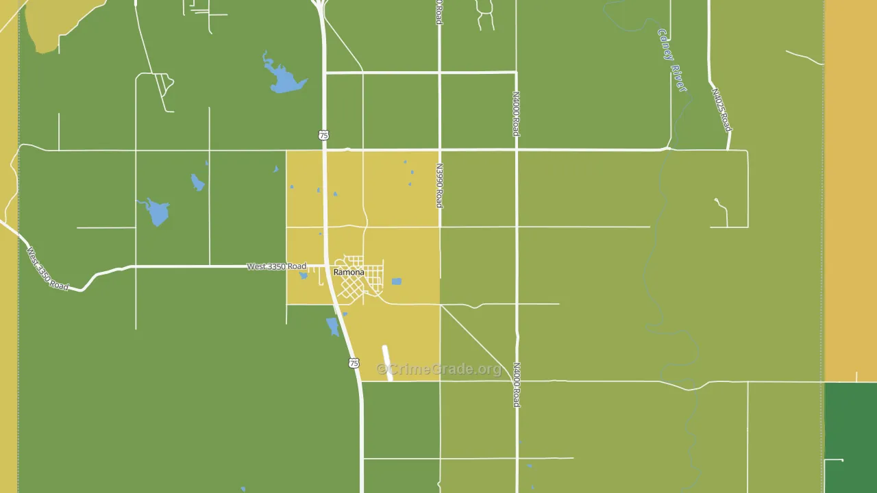 74061, OK Map of Theft Rates