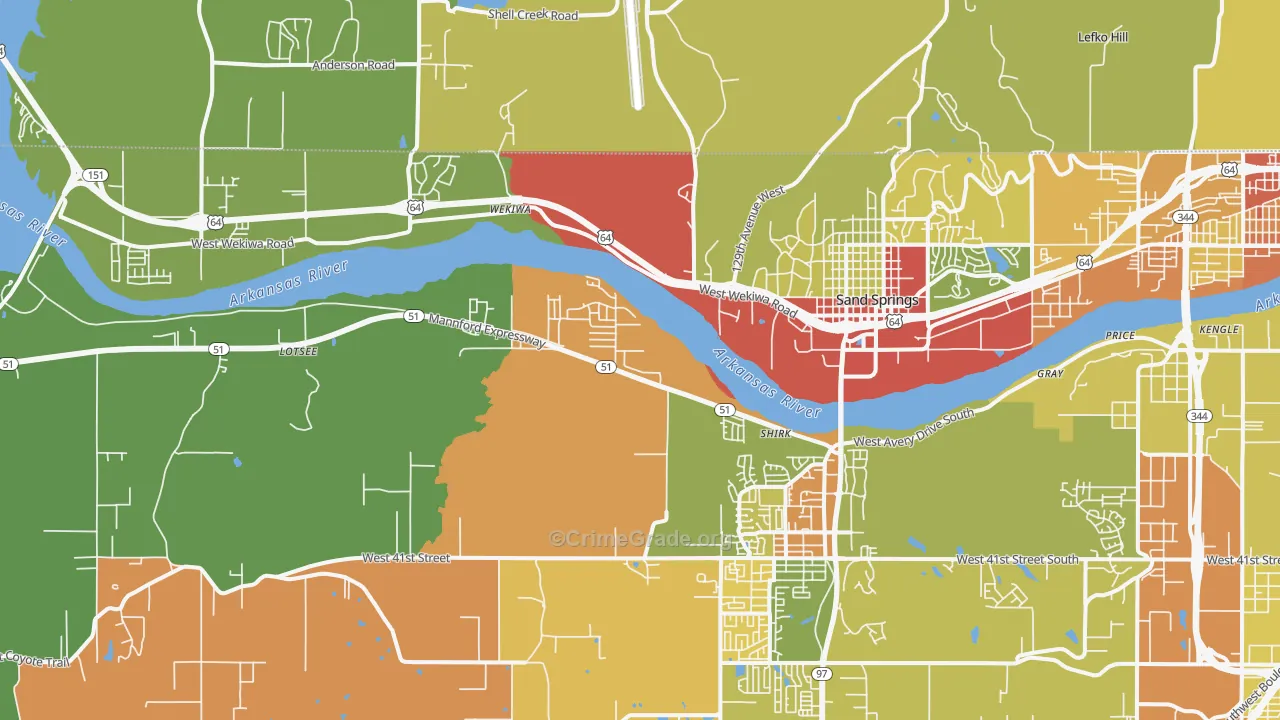74063, OK Map of Theft Rates