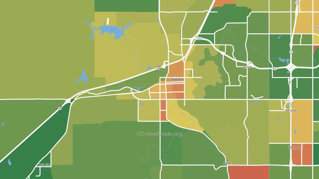 74066, OK Map of Theft Rates