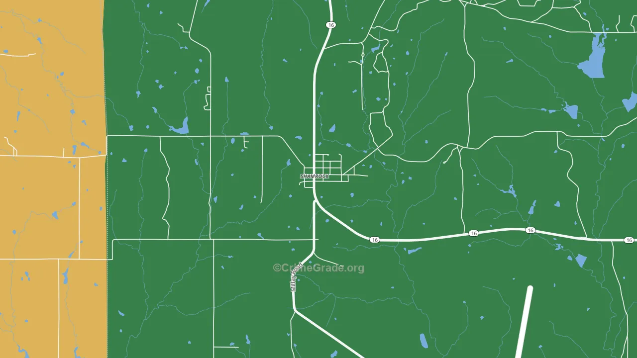 74068, OK Map of Theft Rates