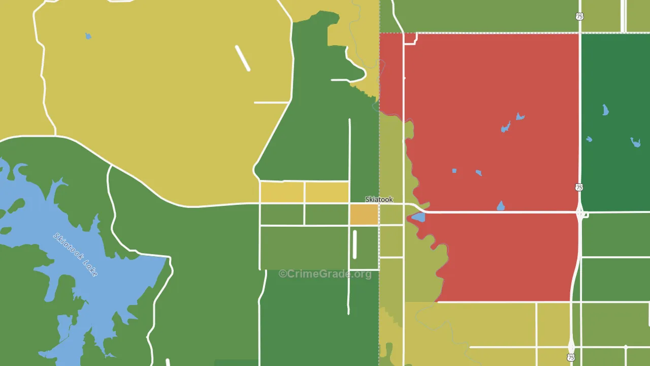 74070, OK Map of Theft Rates