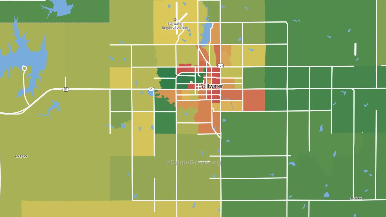 74074, OK Map of Theft Rates