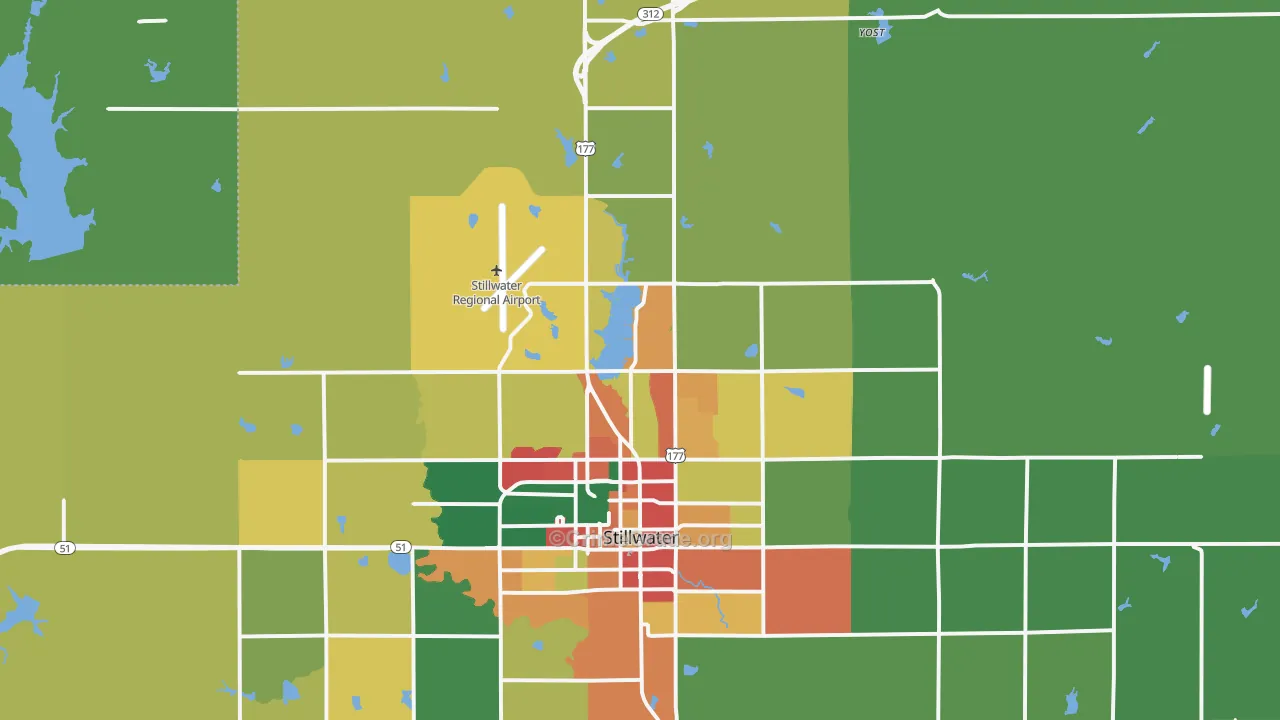 74075, OK Map of Theft Rates