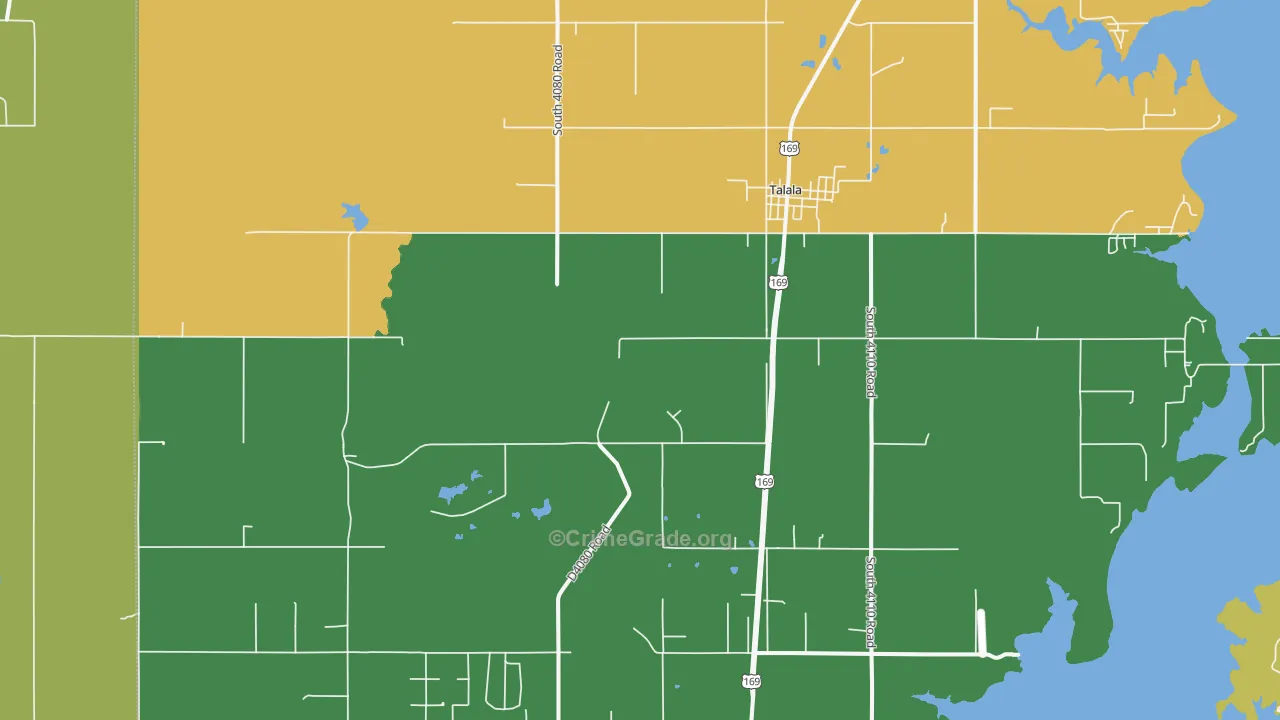 74080, OK Map of Theft Rates