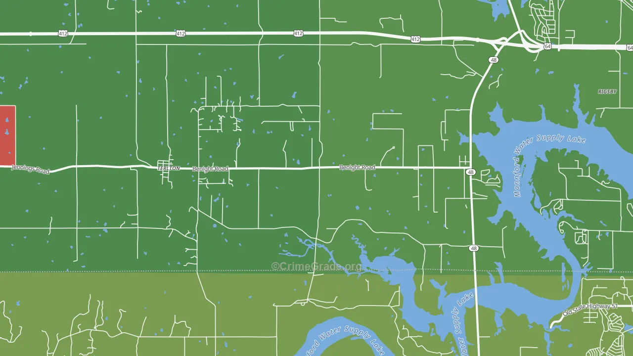 74081, OK Map of Theft Rates