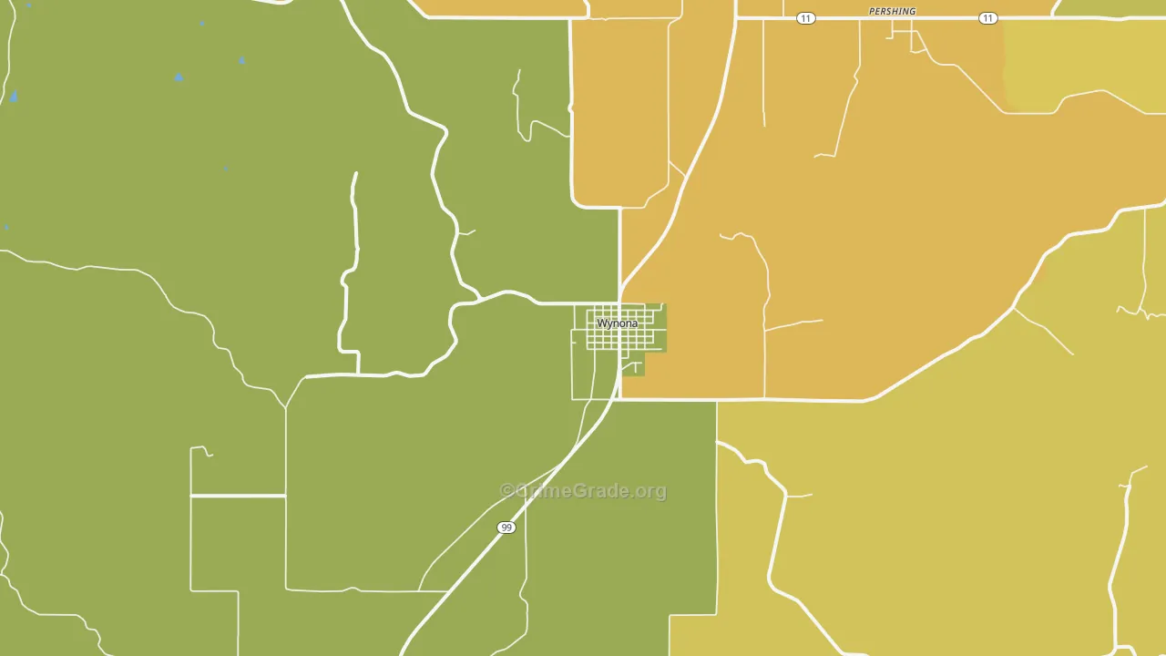 74084, OK Map of Theft Rates