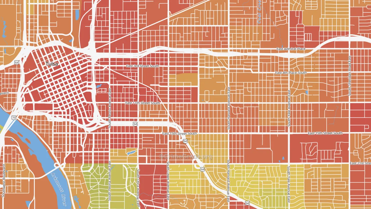 74104, OK Map of Theft Rates