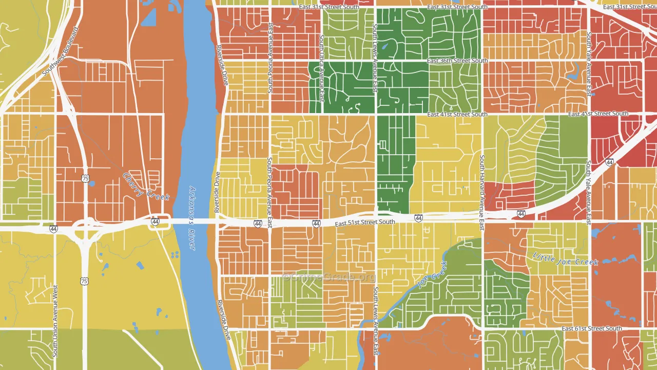 74105, OK Map of Theft Rates