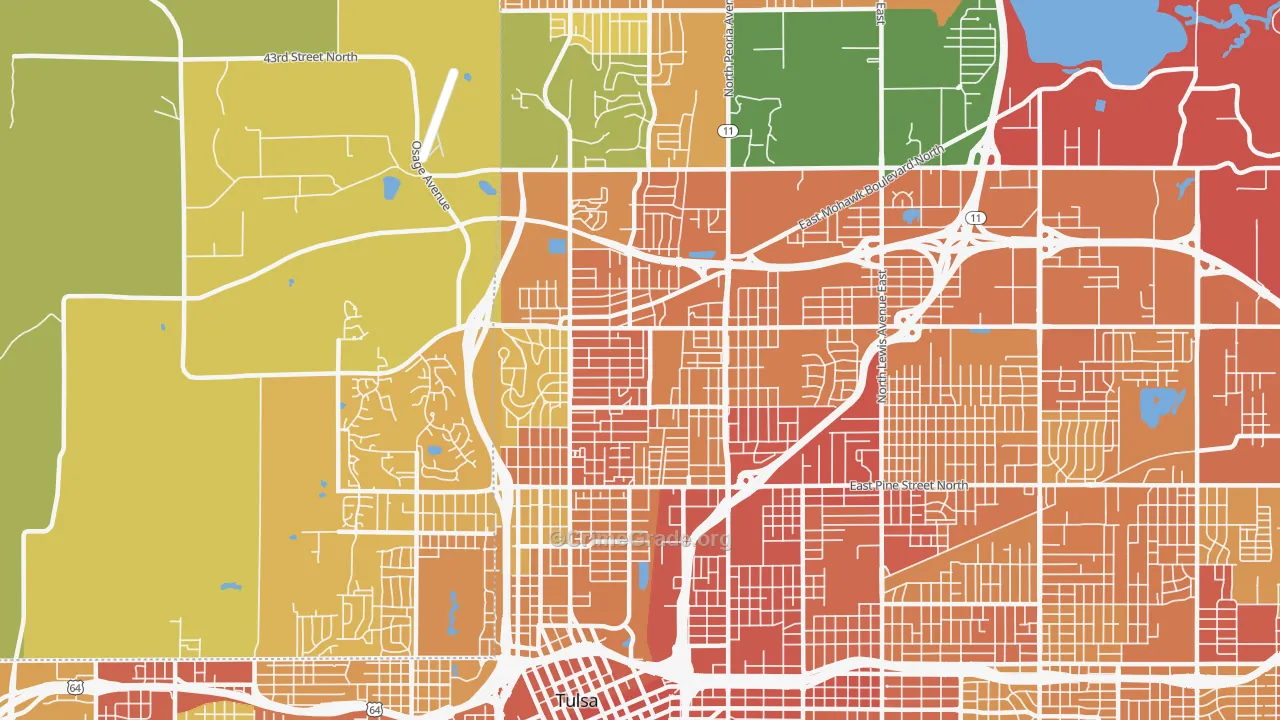 74106, OK Map of Theft Rates