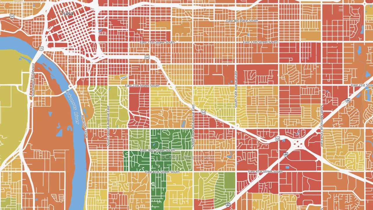 74114, OK Map of Theft Rates