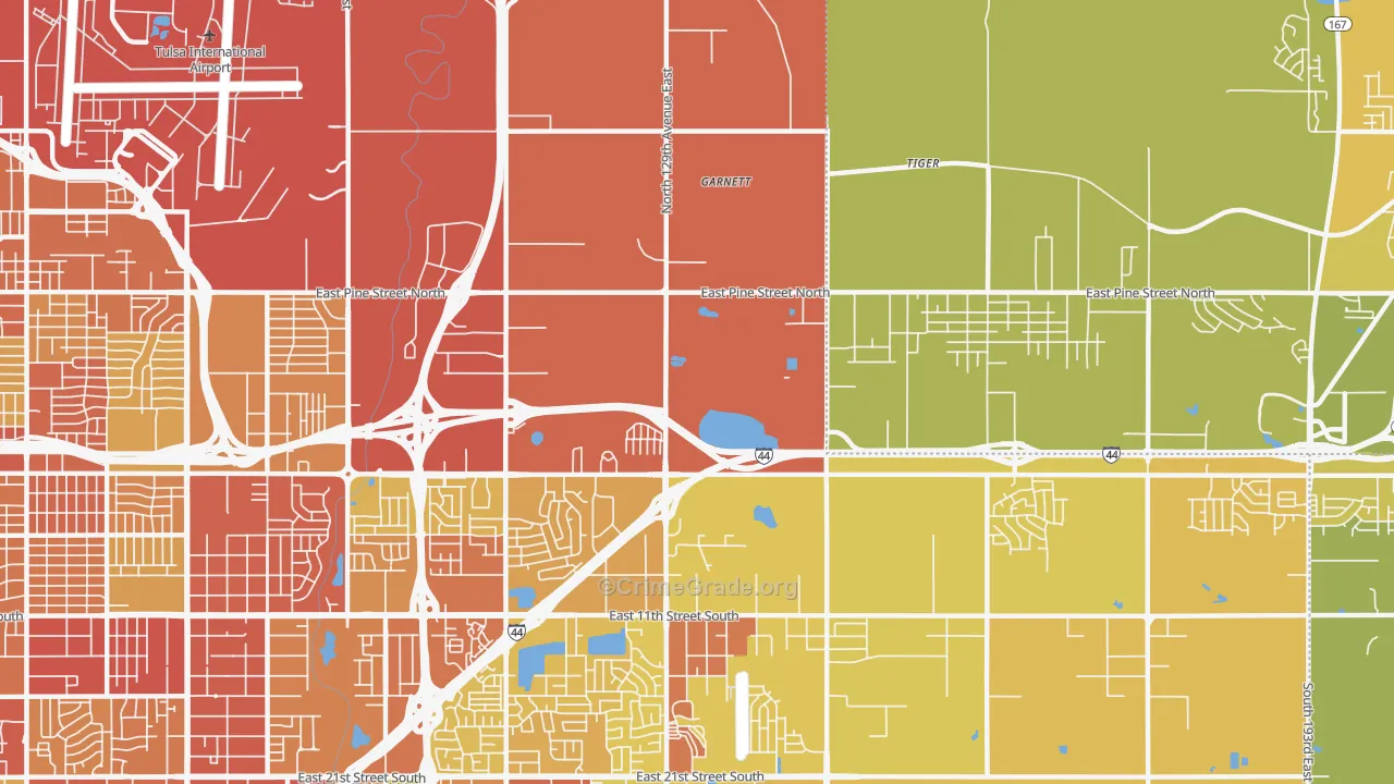 74116, OK Map of Theft Rates