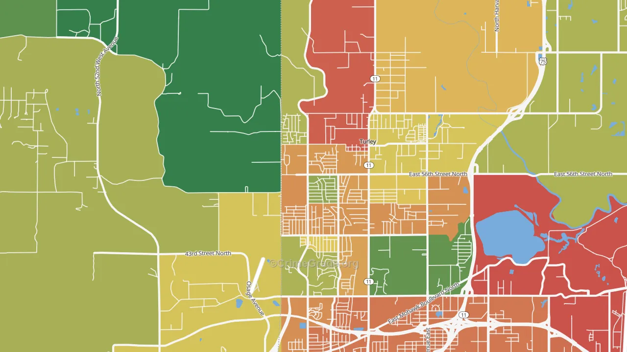 74126, OK Map of Theft Rates