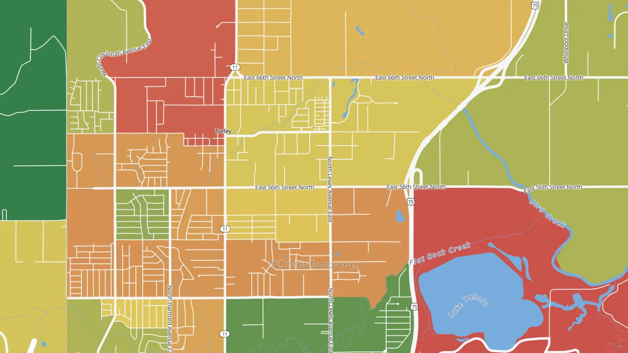 74130, OK Map of Theft Rates