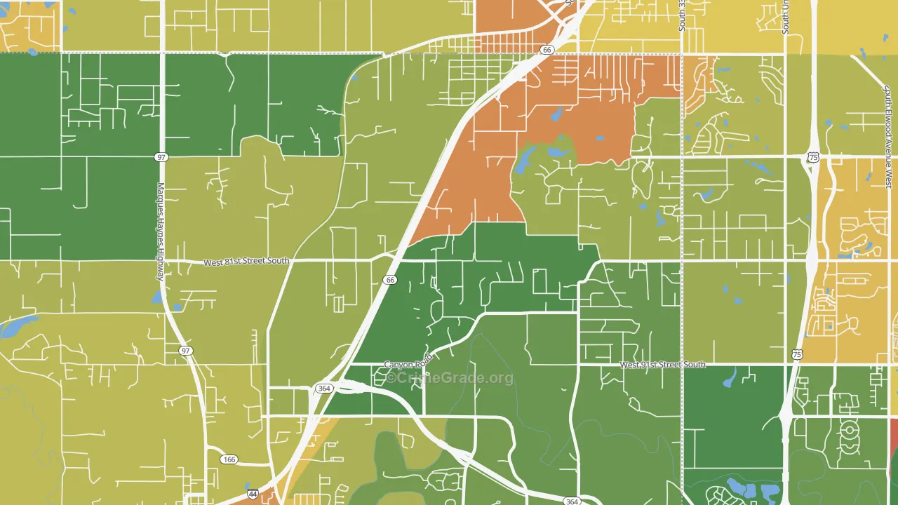 74131, OK Map of Theft Rates