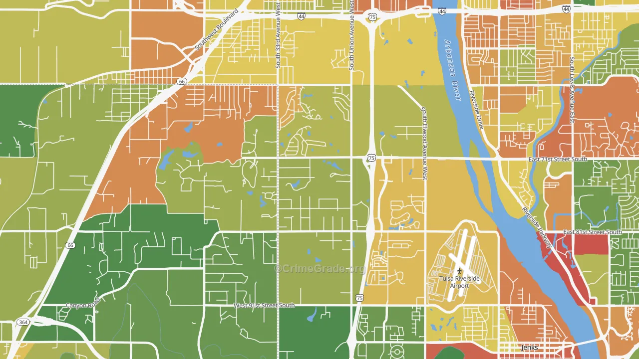 74132, OK Map of Theft Rates
