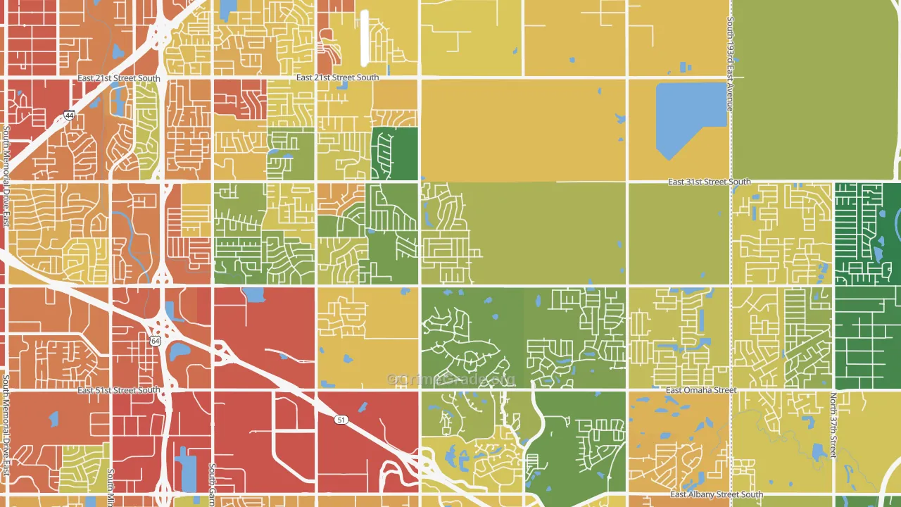 74134, OK Map of Theft Rates