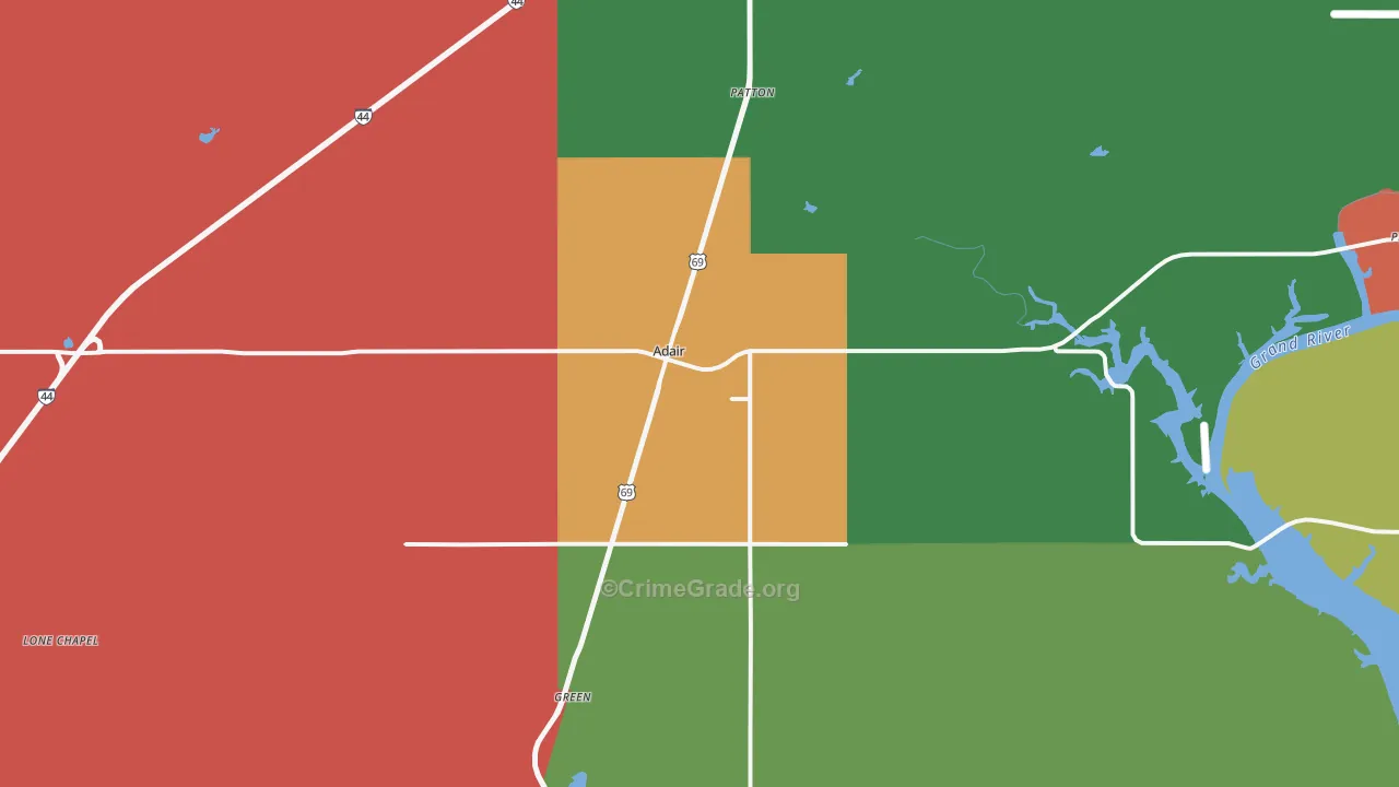 74330, OK Map of Theft Rates