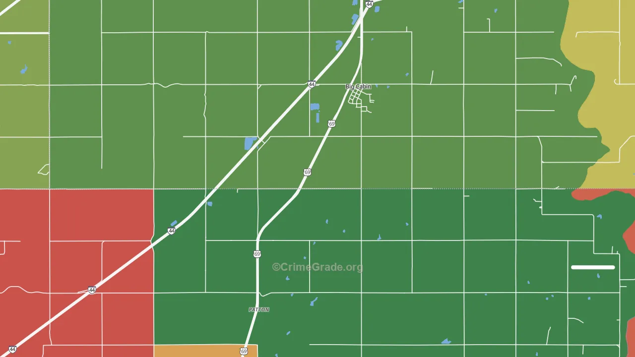 74332, OK Map of Theft Rates