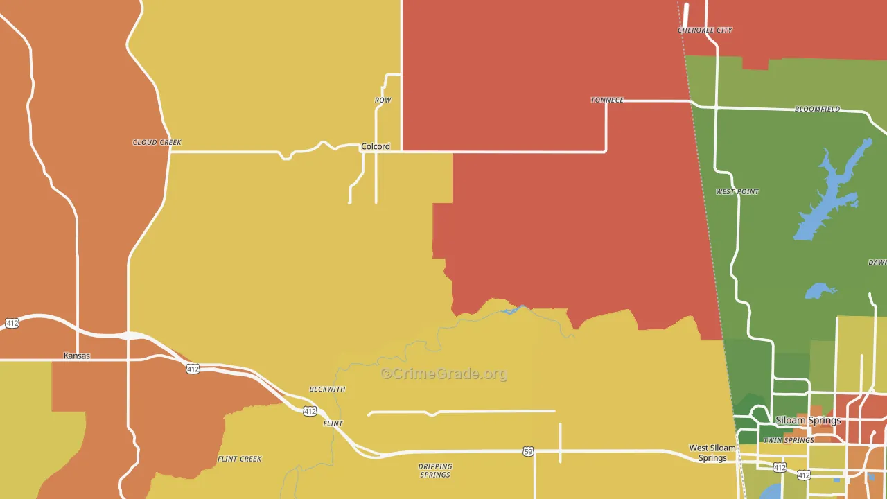 74338, OK Map of Theft Rates