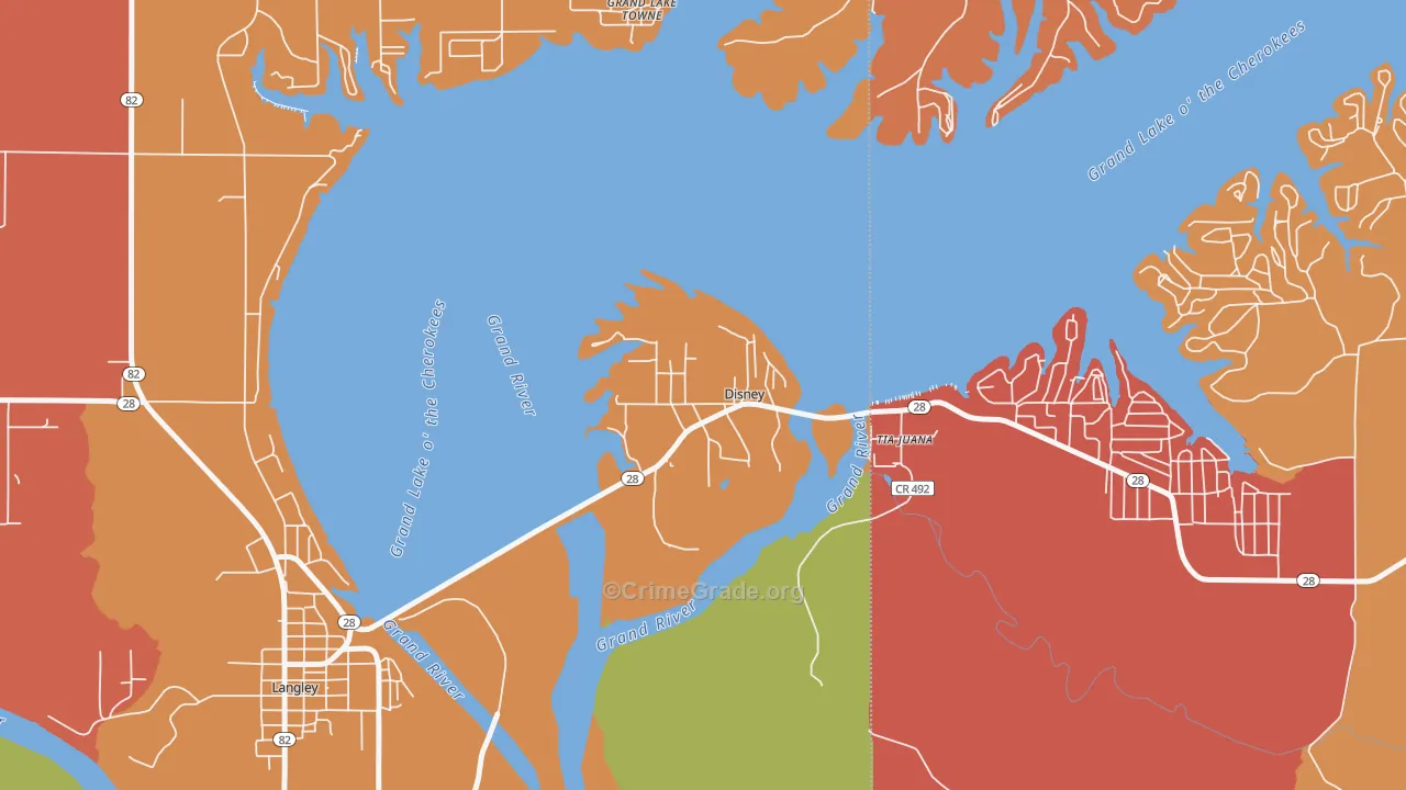 74340, OK Map of Theft Rates