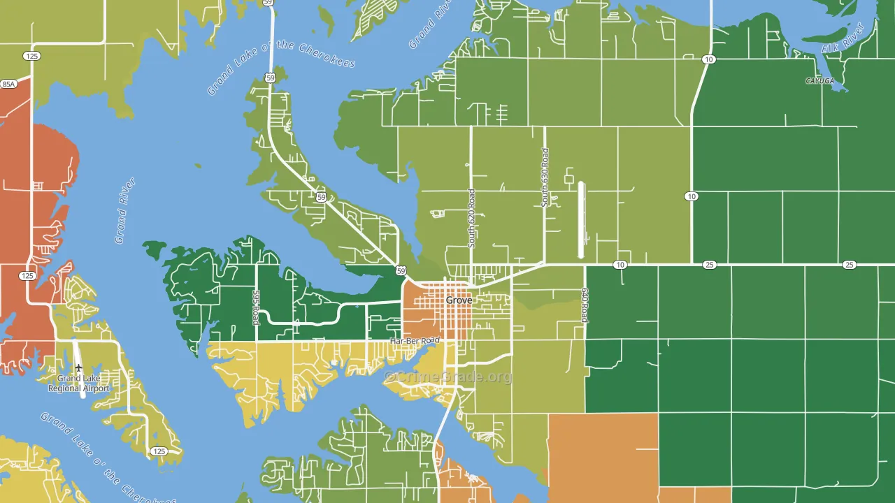 74344, OK Map of Theft Rates