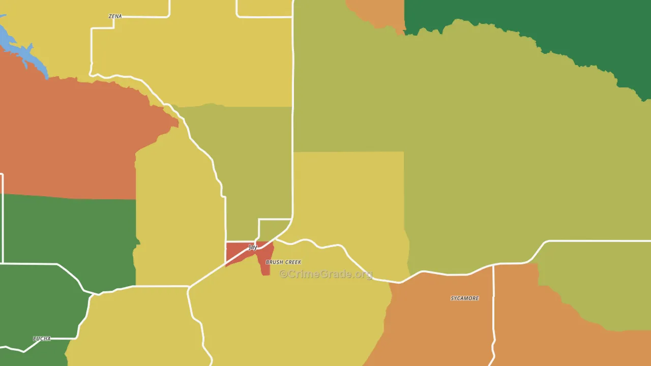 74346, OK Map of Theft Rates