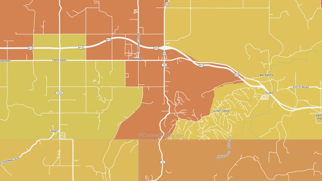 74347, OK Map of Theft Rates