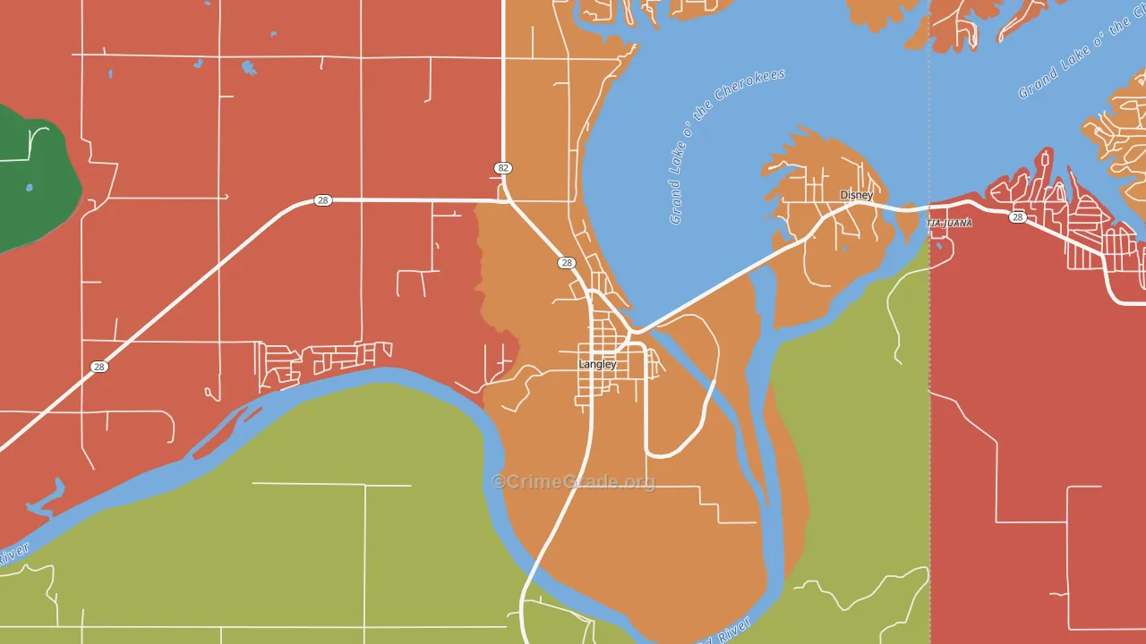 74350, OK Map of Theft Rates