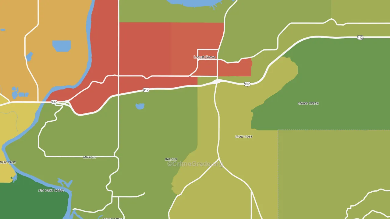 74352, OK Map of Theft Rates