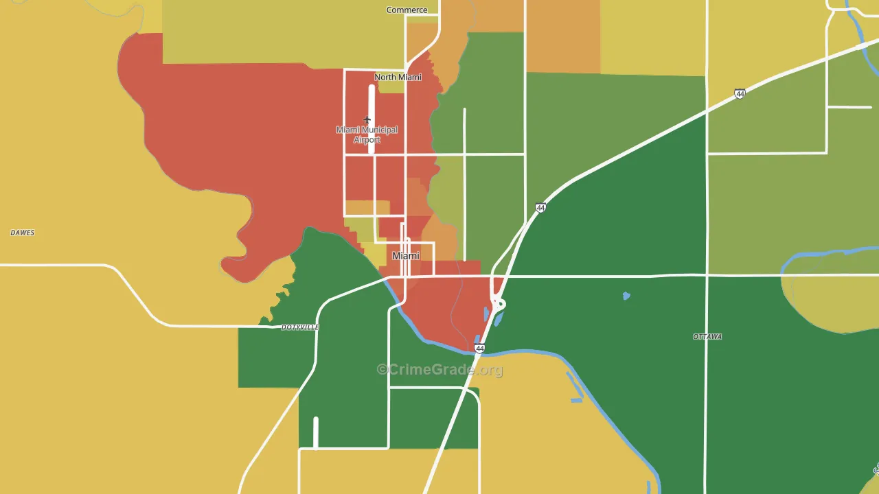 74354, OK Map of Theft Rates
