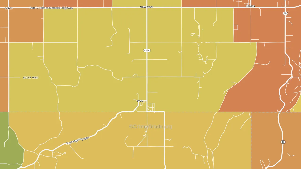 74359, OK Map of Theft Rates