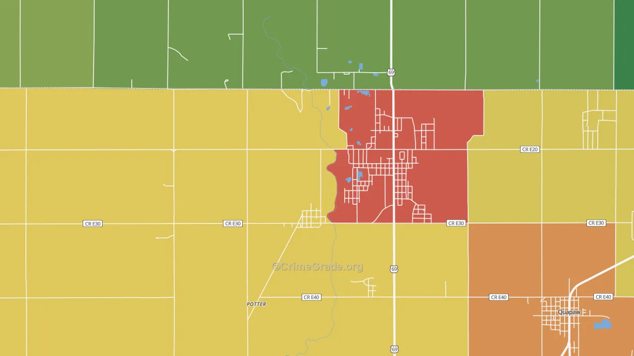 74360, OK Map of Theft Rates