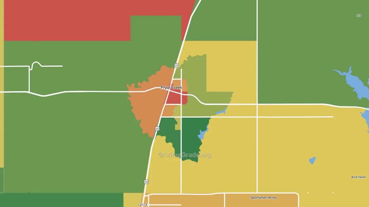 74361, OK Map of Theft Rates