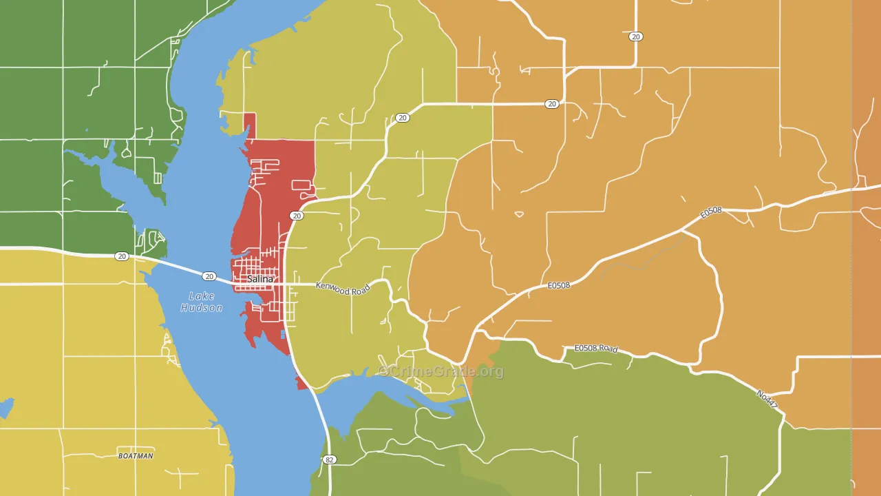 74365, OK Map of Theft Rates