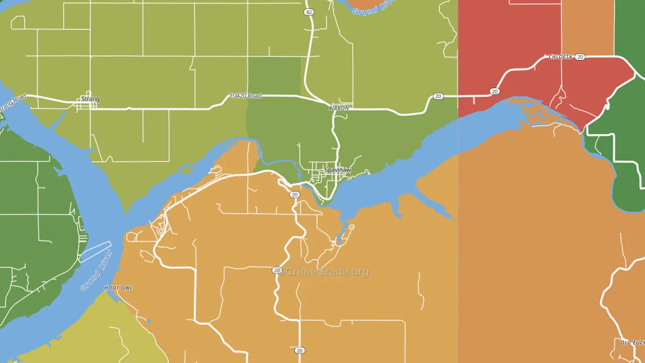 74366, OK Map of Theft Rates