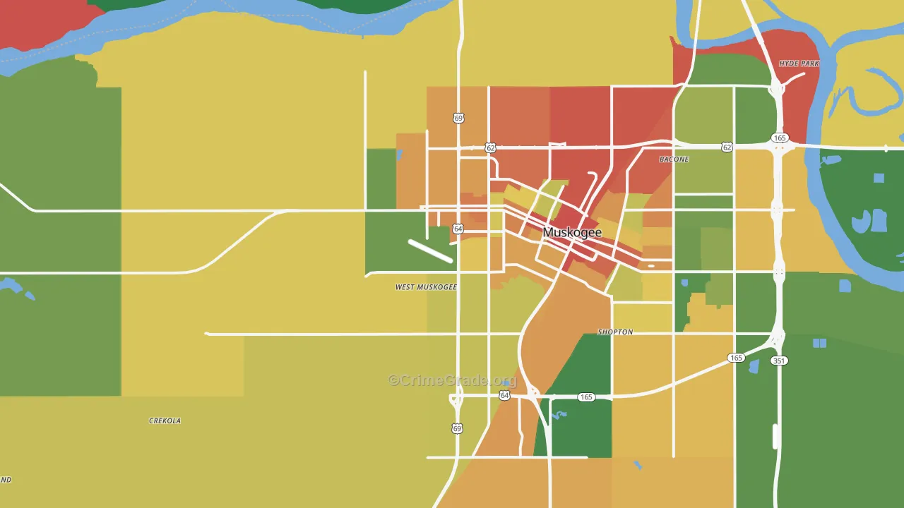 74401, OK Map of Theft Rates