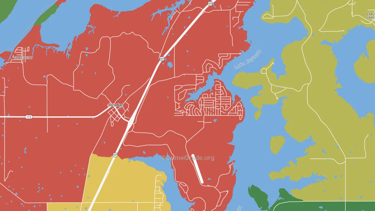 74425, OK Map of Theft Rates