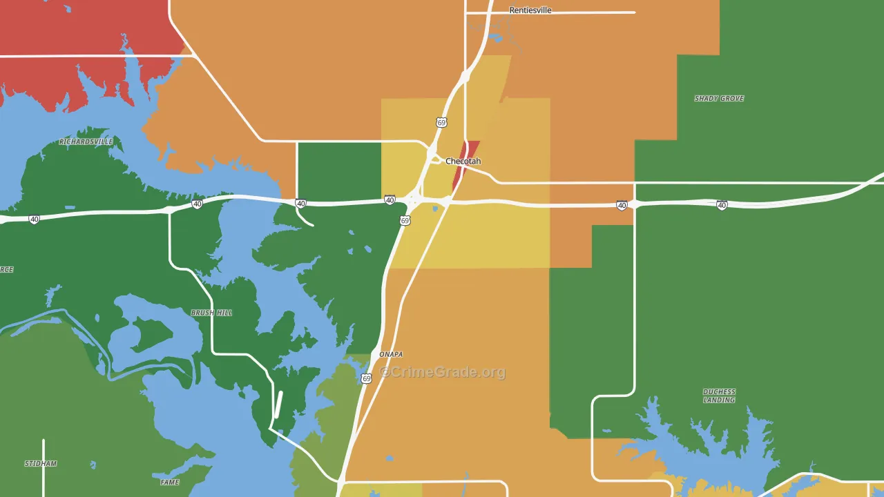 74426, OK Map of Theft Rates
