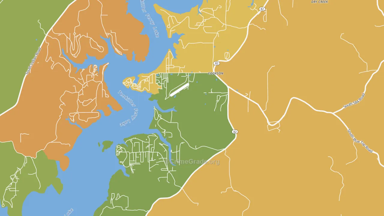 74427, OK Map of Theft Rates