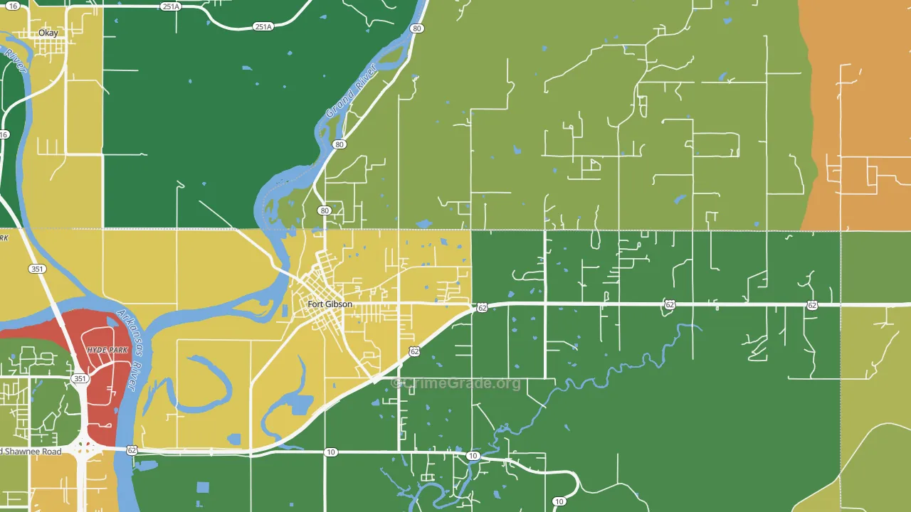 74434, OK Map of Theft Rates