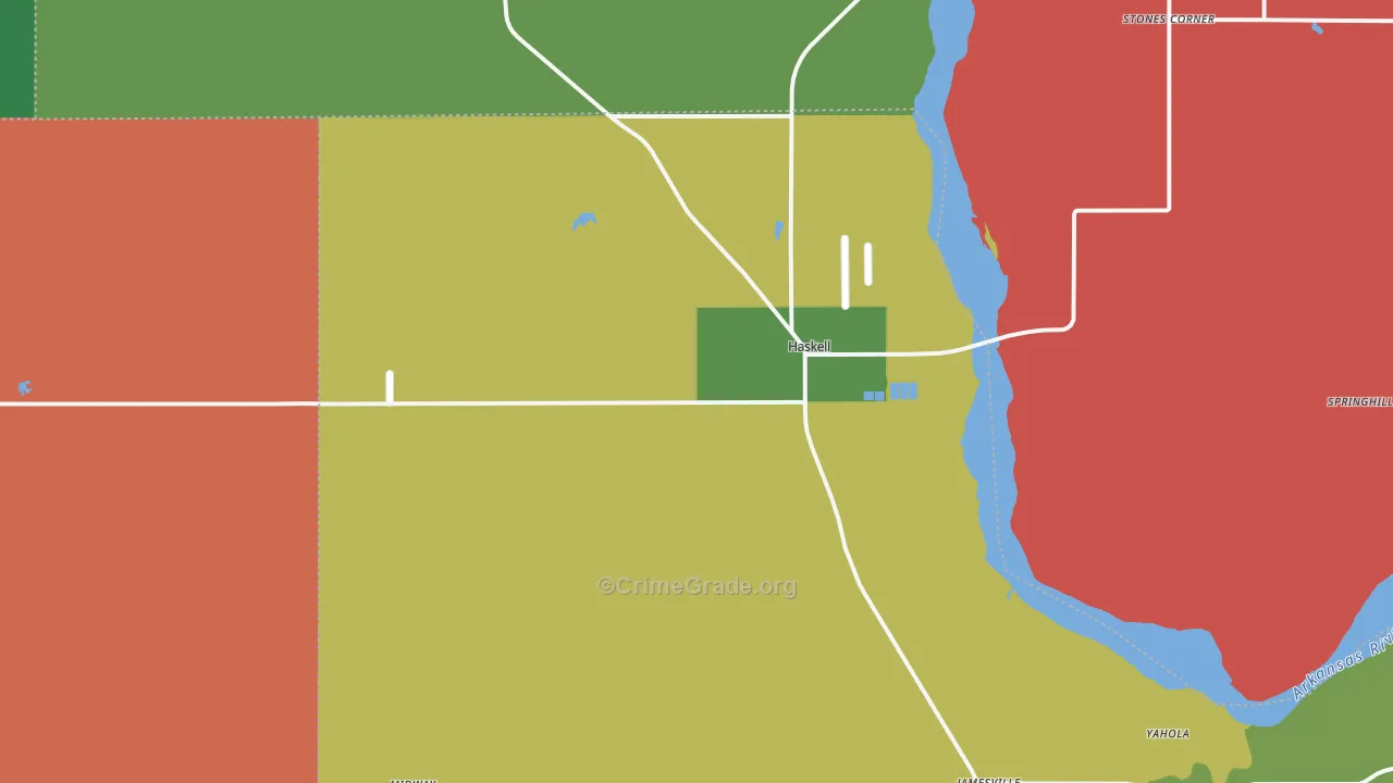 74436, OK Map of Theft Rates