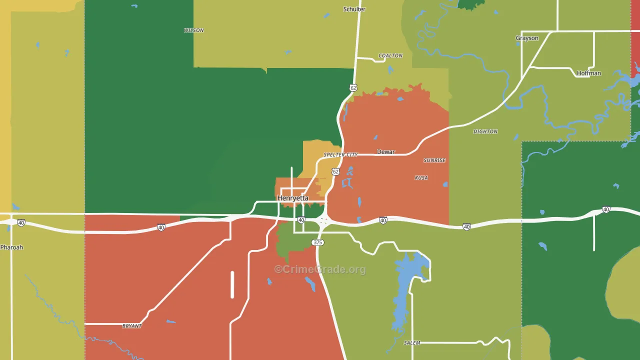 74437, OK Map of Theft Rates