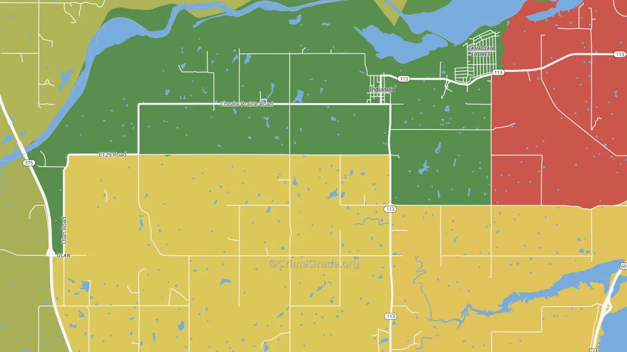 74442, OK Map of Theft Rates